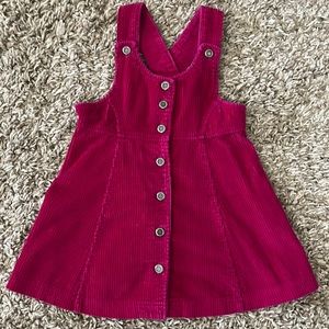 Girls corduroy overhaul pink dress